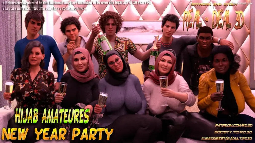Hijab Amateures – New Year Party – Realdeal3d