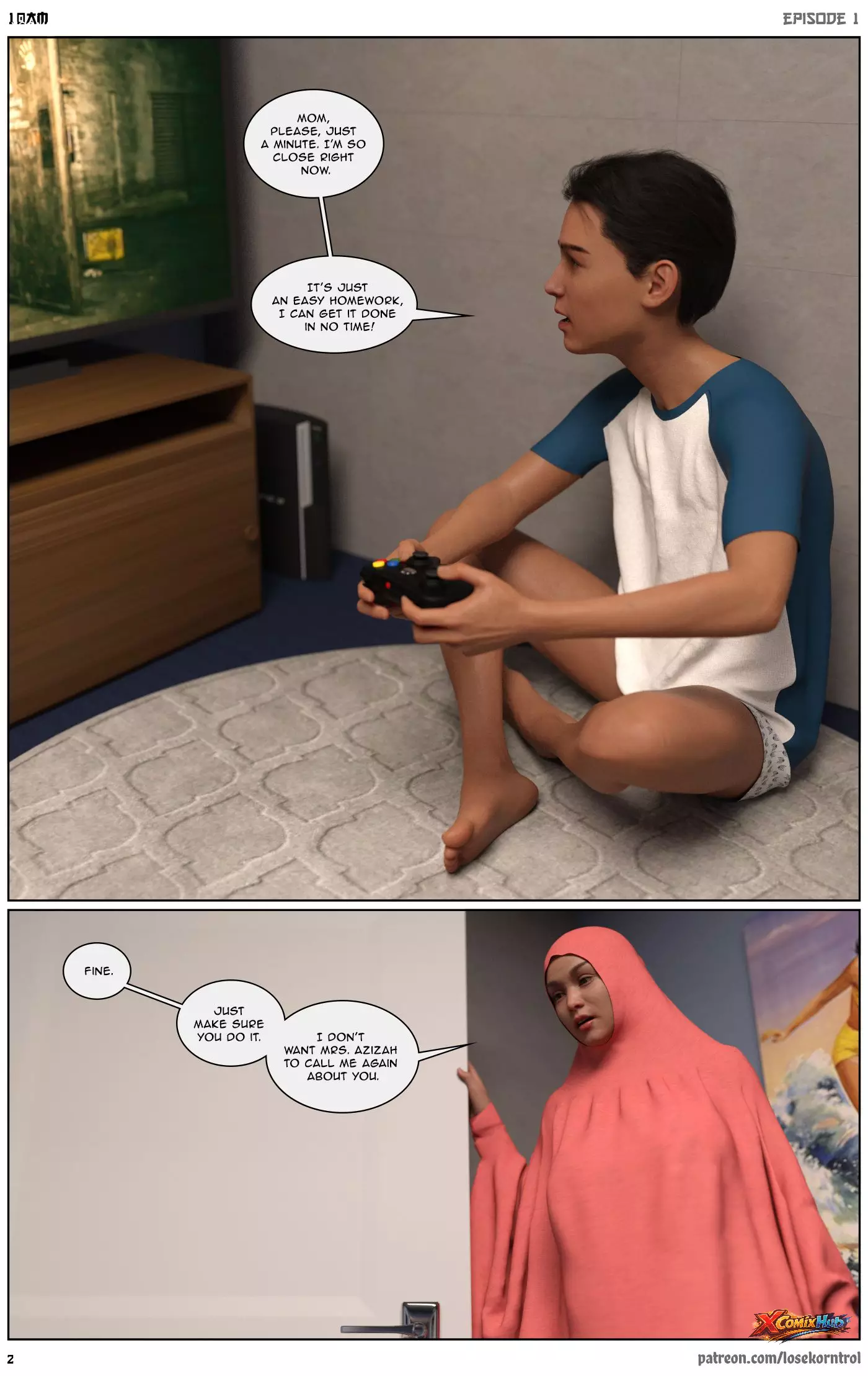 10 Am Chapter 1 Hijab 3dx Losekorntrol 003 Page 3 10 Am Chapter 1 Hijab 3dx Losekorntrol 003 Comic Page 3