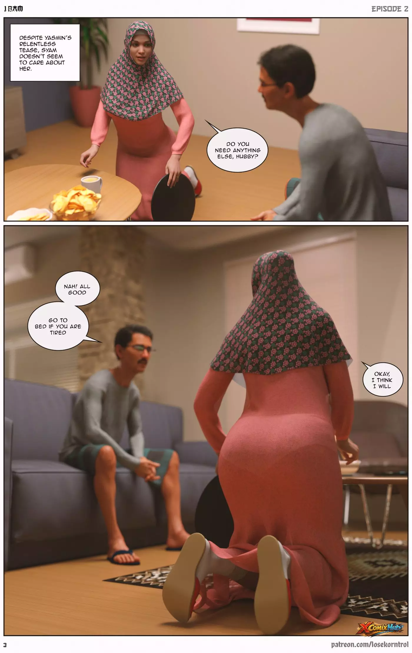 10 Am Chapter 2 Hijab 3dx Losekorntrol 003 Page 3 10 Am Chapter 2 Hijab 3dx Losekorntrol 003 Comic Page 3
