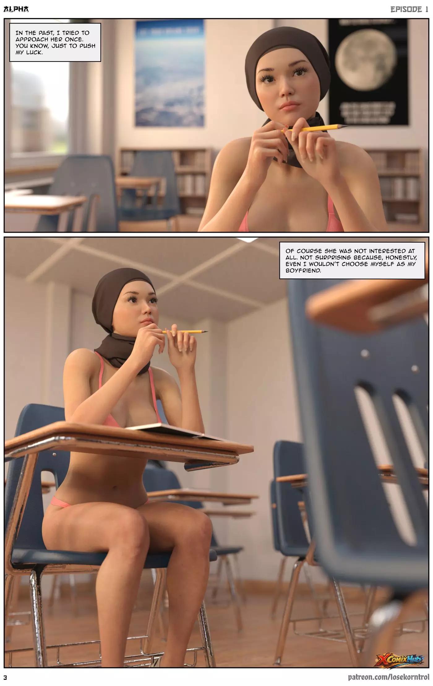 Alpha Chapter 1 Hijab 3dx Losekorntrol 003 Page 3 Alpha Chapter 1 Hijab 3dx Losekorntrol 003 Comic Page 3