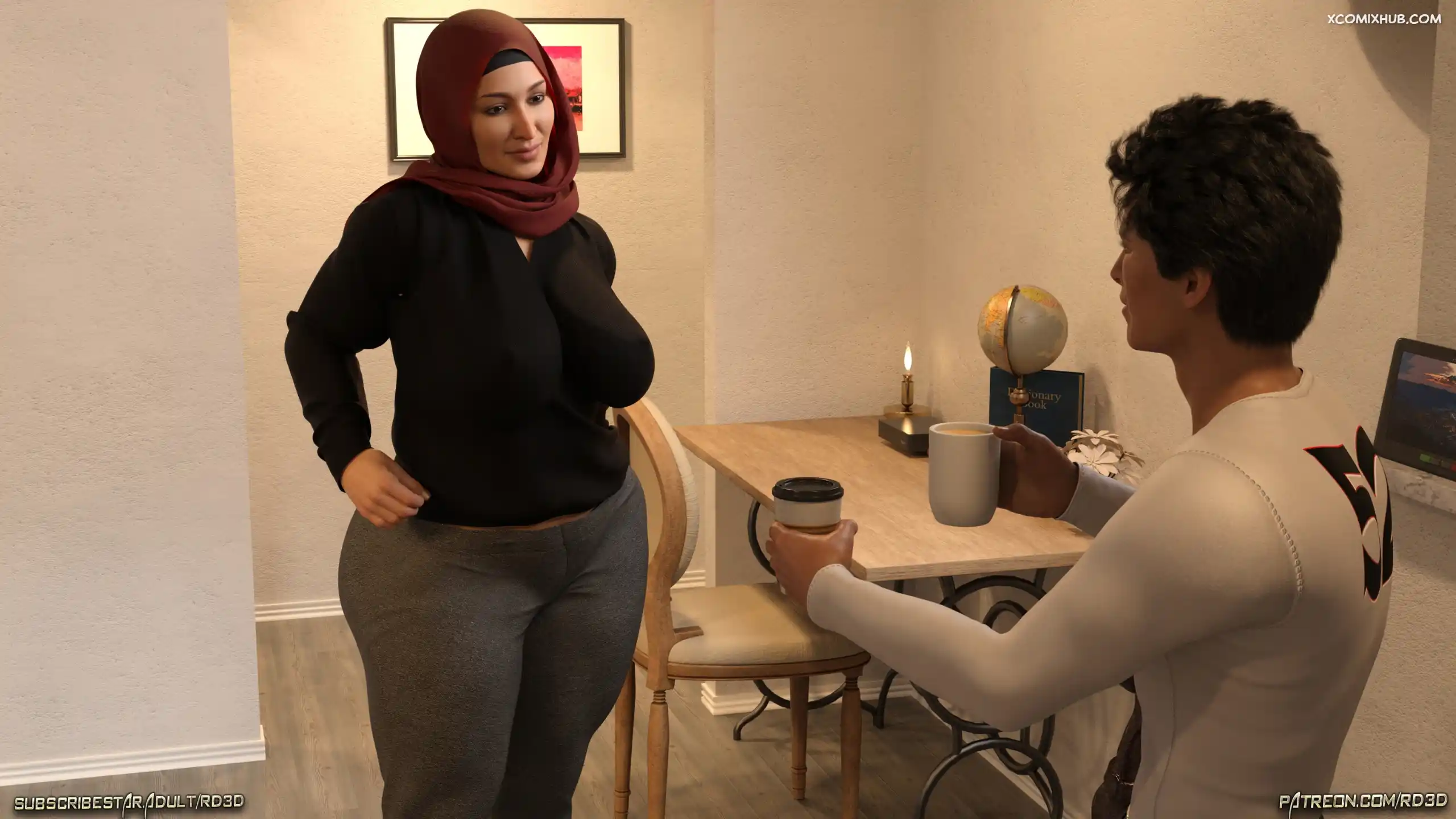 Hijab Amateures Mrs Assad One Day Story Text Realdeal3d 015 Comic Page 15