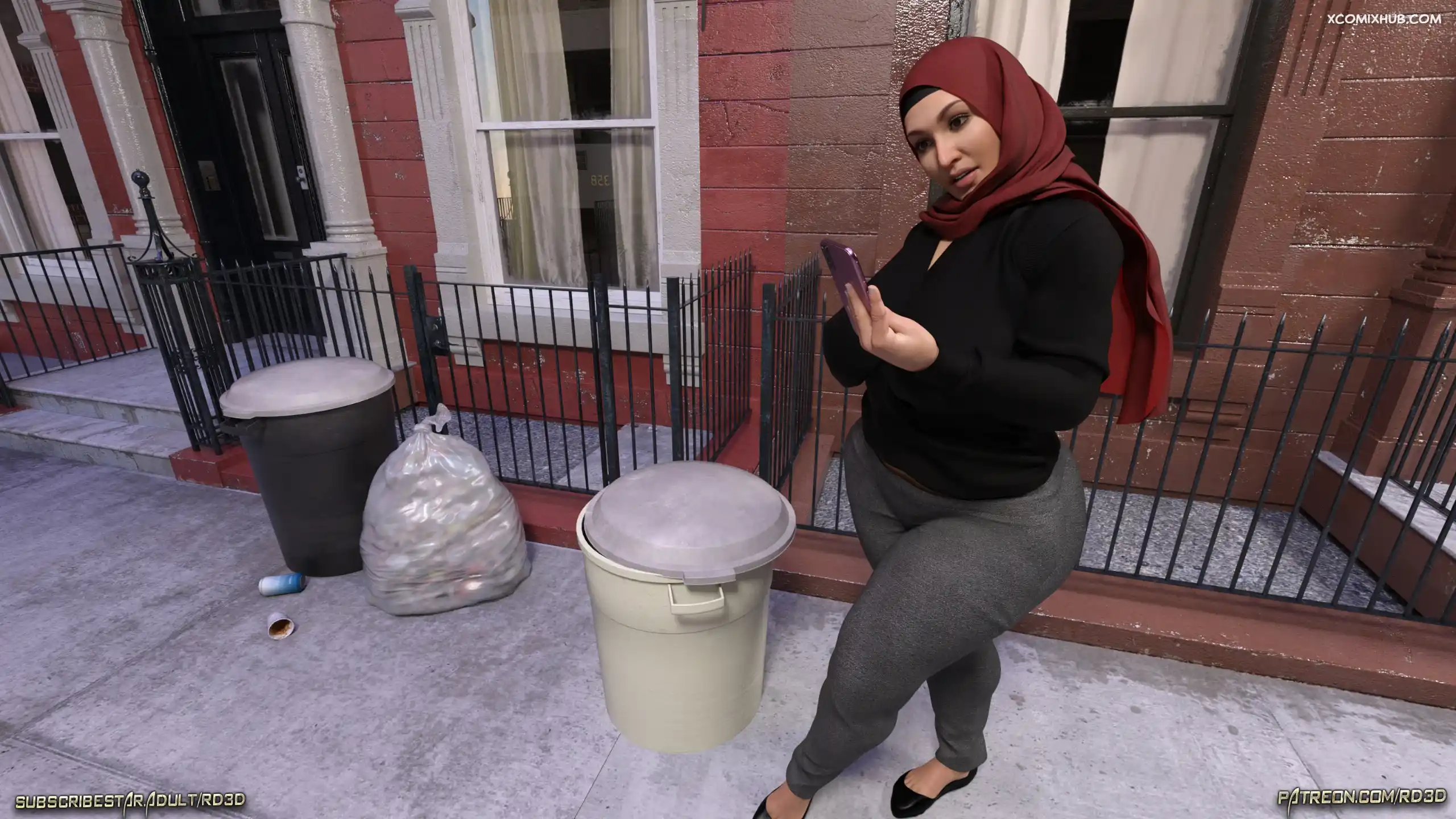 Hijab Amateures Mrs Assad One Day Story Text Realdeal3d 051 Comic Page 51