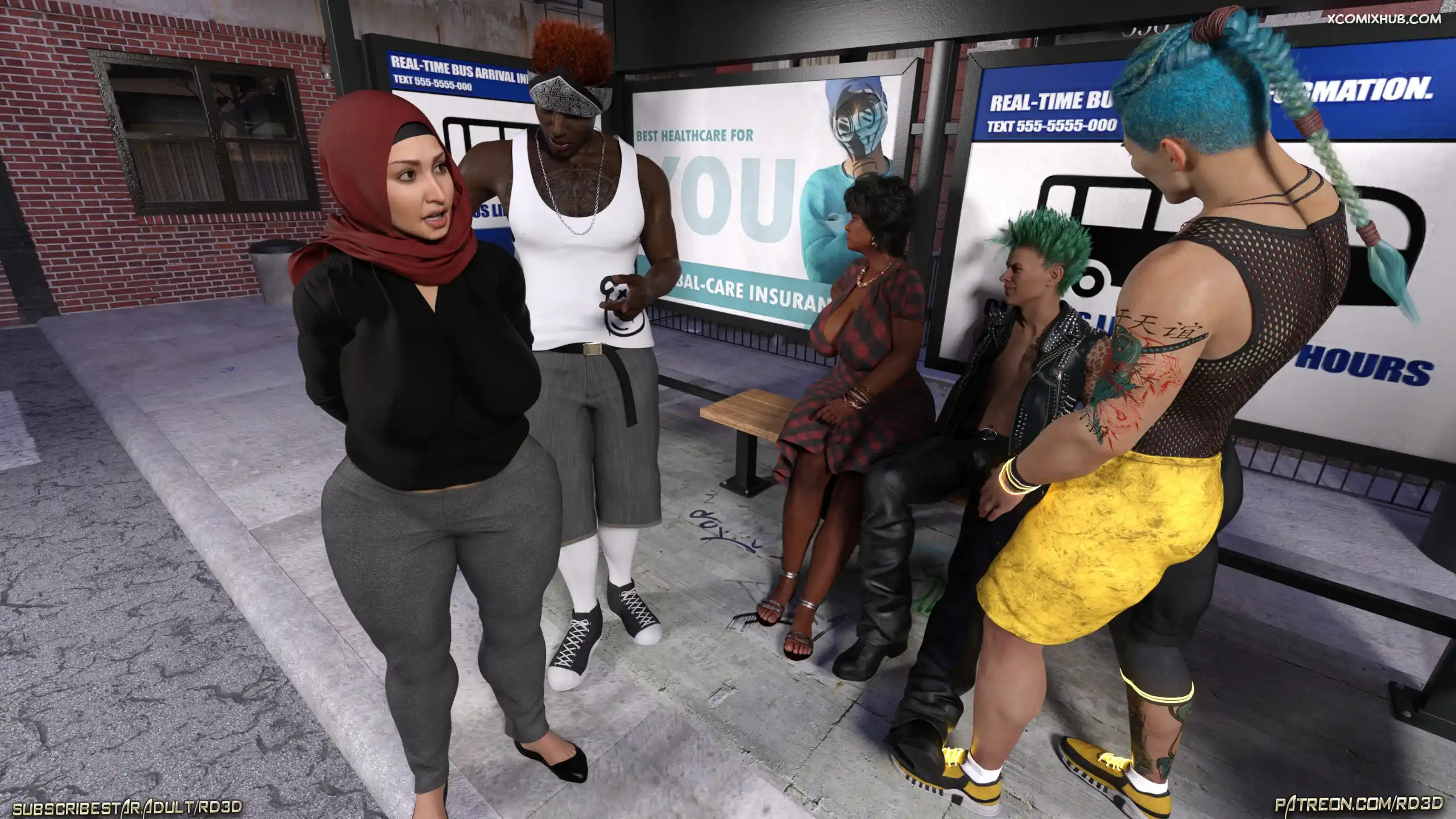 Hijab Amateures Mrs Assad One Day Story Text Realdeal3d 055 Comic Page 55