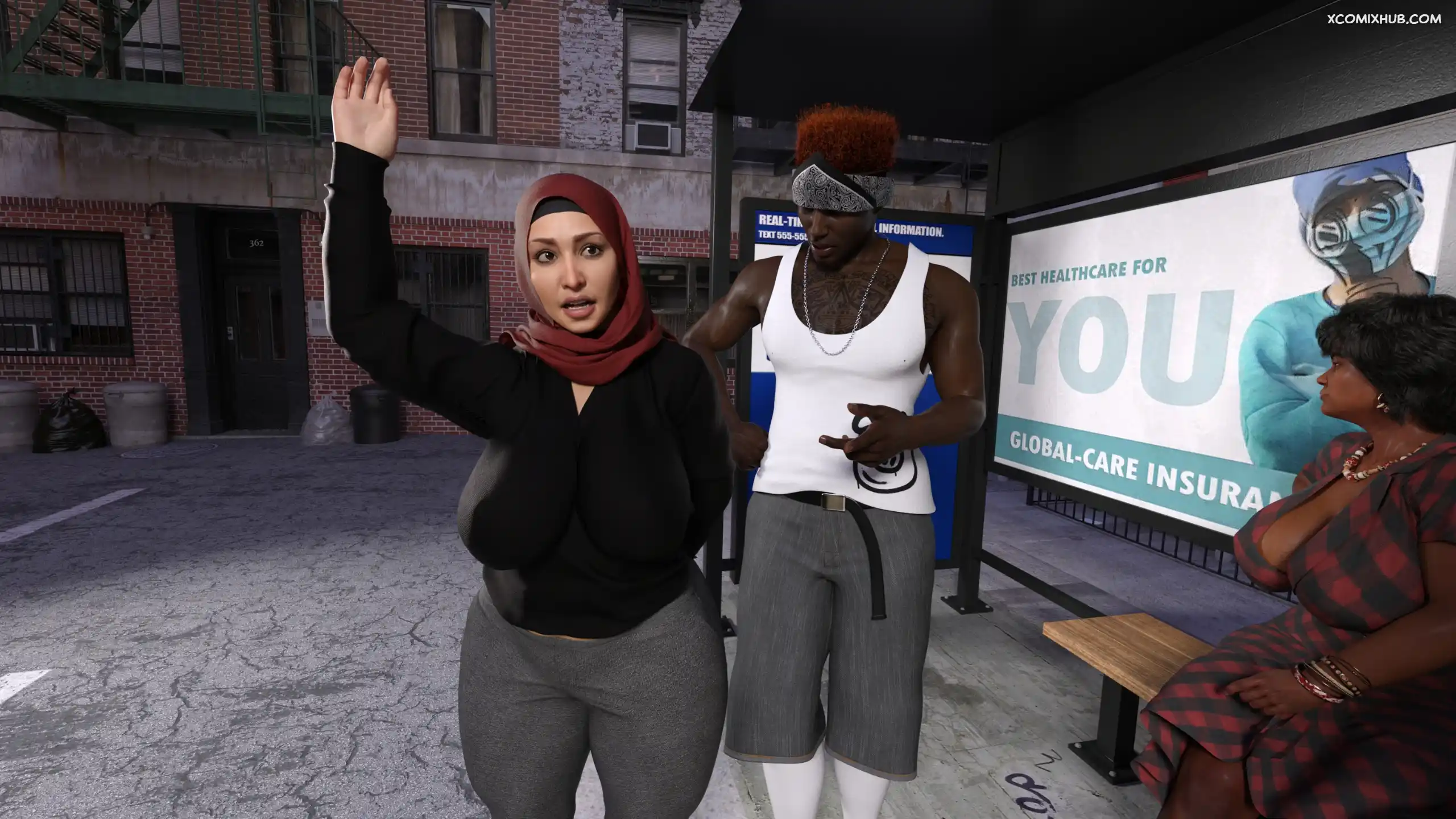 Hijab Amateures Mrs Assad One Day Story Text Realdeal3d 056 Comic Page 56