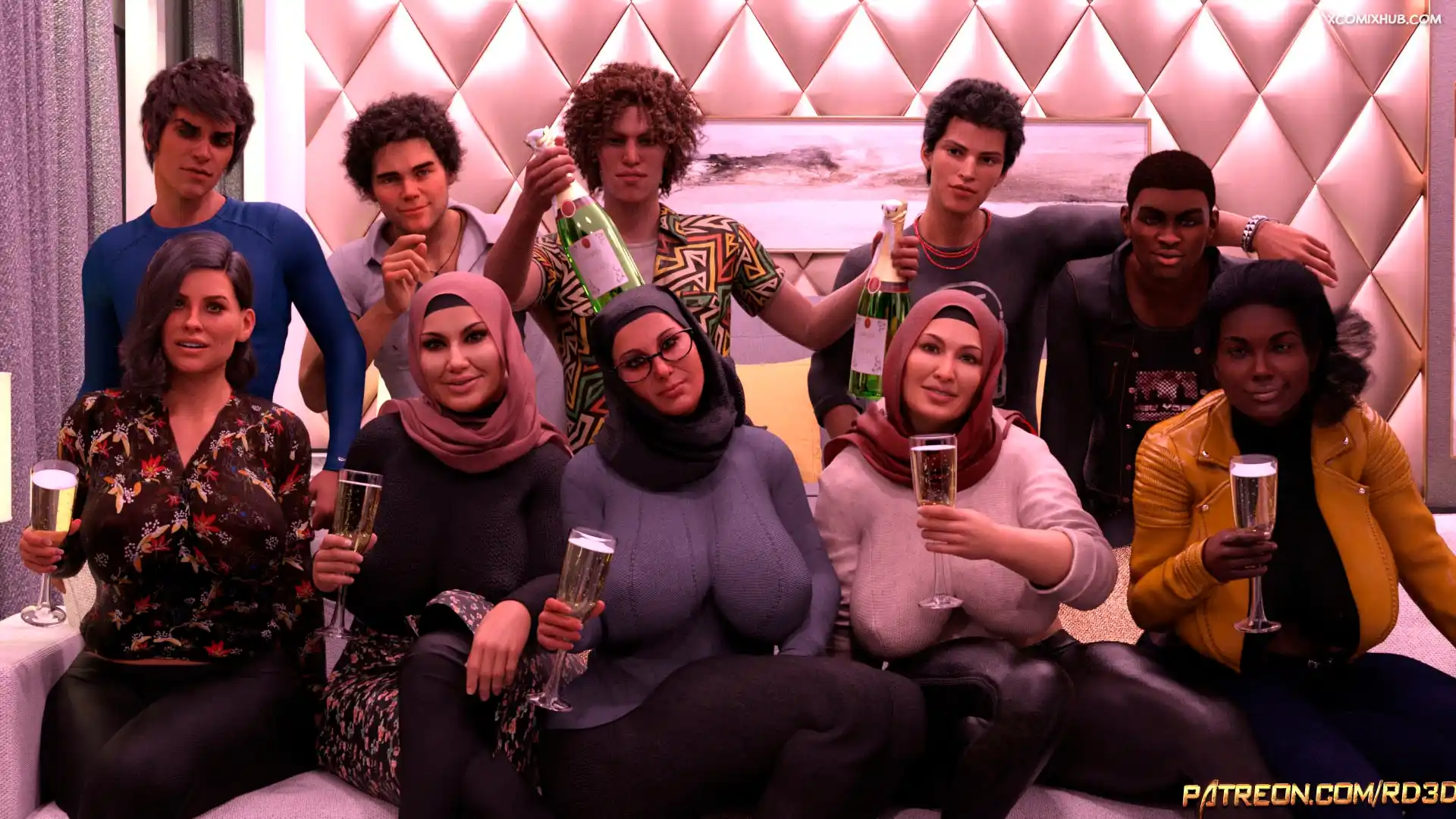 Hijab Amateures New Year Party Realdeal3d 002 Comic Page 2
