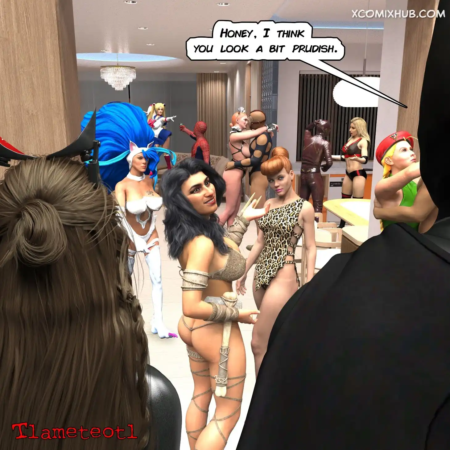 My Slutty Friends Halloween Party Tlameteotl 003 Comic Page 3